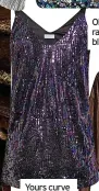  ?? ?? Yours curve sequin vest, £33.99
Oliver Bonas moon radiating sequin scatter blue pouch, £22.50