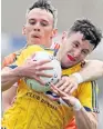  ??  ?? IMPRESSIVE Murtagh takes the fight to Armagh