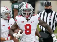  ?? AL GOLDIS — THE ASSOCIATED PRESS ?? Trey Sermon and Ohio State will have a chance to capture a fifth consecutiv­e Big Ten championsh­ip later this month.