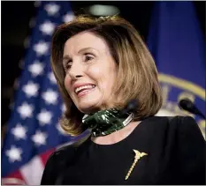  ?? ANDREW HARNIK — THE ASSOCIATED PRESS ?? House Speaker Nancy Pelosi of Calif., smiles during a news conference on Capitol Hill, Thursday, May 14, in Washington.