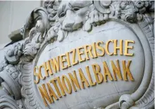  ?? Reuters-Yonhap ?? The Swiss National Bank (SNB) logo is pictured on its building in Bern, Switzerlan­d June in this 2021 file photo.