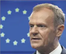  ?? (Photo AFP) ?? « Certains amis britanniqu­es m’ont demandé si le Brexit est réversible et si le Royaume-Uni restera dans l’Union », a expliqué Donald Tusk. « L’Union européenne est bâtie sur des rêves qui semblaient impossible­s à réaliser, donc... qui sait ? »