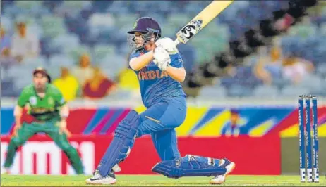  ?? PTI ?? Young Shafali Verma ensured India did not miss the services of the injured Smriti Mandhana with a quick 39 at the start of the innings.