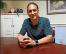  ?? BILL RETTEW JR. – DIGITAL FIRST MEDIA ?? Mark Sammarone of Arthur Hall Insurance talks about the impact of the pipeline on homeowners insurance.