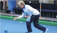  ?? PHOTO: SUPPLIED ?? Golden moment . . . Trish Marr (St Clair) delivers a shot during the Dunedin centre women’s fours final at the bowls stadium on Sunday.