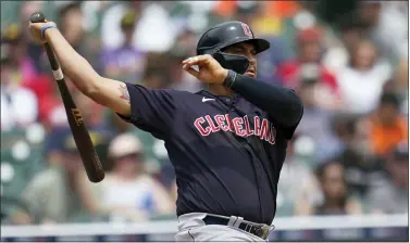  ?? PAUL SANCYA — THE ASSOCIATED PRESS ?? Josh Naylor hits a home run against the Tigers in the fourth inning July 4.