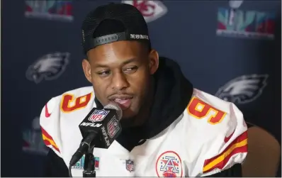  ?? ROSS D. FRANKLIN — THE ASSOCIATED PRESS ?? Former Long Beach Poly and USC standout Juju Smith-schuster says that Kansas City has been the right place for him for many reasons.