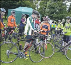  ?? Picture: Paul Amos FM4399367 ?? Riders ready to set off from Ashford North Park for the East Kent Hospitals charity bike ride