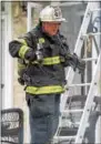  ?? SUBMITTED PHOTO ?? Firefighte­rs quickly knocked a fire at a historic farmhouse in East Brandywine Park on Thursday. Pictured is East Brandywine Deputy Chief Joseph Edwards.