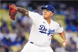  ?? MARCIO JOSE SHANCEZ/ASSOCIATED PRESS ?? In Saturday night’s meeting between the Dodgers and Giants in San Francisco, Julio Urias (15-3) will get the start for Los Angeles.