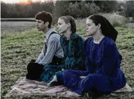  ?? United Artists/Michael Gibson ?? Ben Whishaw (left), Rooney Mara and Claire Foy in “Women Talking.” Th film was inspired by events in a religious colony.