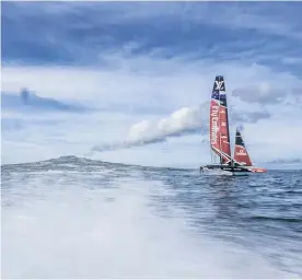  ?? Picture / Hamish Hooper ?? Team NZ have found sailing conditions off Auckland have been almost more Bermuda-like than in Bermuda.