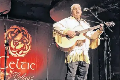  ?? STEPHEN COOKE/SALTWIRE NETWORK ?? Eskasoni singer Joel Denny performs during Pjila’si: A Wagmatcook Welcome on Saturday night.