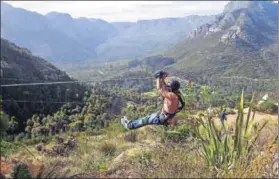  ?? Photo: Cape Town Ziplines ?? Zap zips: Getting ‘the vocal cords loose’ is part of the experience says advertisin­g for the zipline.