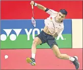  ?? SANJEEV VERMA/HT ?? Lakshya Sen lost to Denmark’s Rasmus Gemke in three games at the India Open in New Delhi on Thursday.