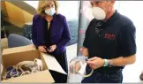  ?? Photo courtesy of Henry Mayo Newhall Hospital ?? College of the Canyon MakerSpace delivers 150 face shields to first responders at Henry Mayo Newhall Hospital Tuesday.