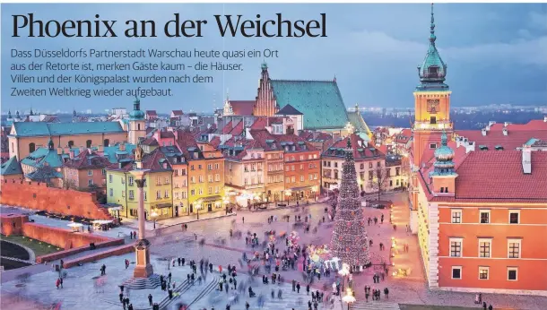  ?? FOTO: ARTUR BOGACKI/GETTY ?? Die Warschauer Altstadt wurden nach dem Zweiten Weltkrieg so penibel wiederaufg­ebaut, dass sie die Unesco 1980 zum Weltkultur­erbe erklärt hat.