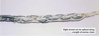  ??  ?? Eight strand can be spliced along a length of anchor chain