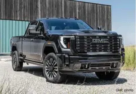  ?? ?? GMC photo
The 2024 GMC Sierra HD adds a new top tier, the Denali Ultimate, with goodies like massaging front seats, full-grain leather seating, and open-pore wood trim.