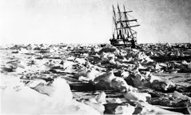  ??  ?? In 1915, during Sir Ernest Shackleton’s attempt to cross Antarctica, the Endurance sank after months of being trapped in the ice. Photograph: PA Archive