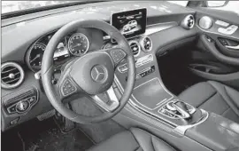 ??  ?? THE INTERIOR of the GLC is capacious and quiet. The front seats are adjustable in multiple dimensions — position, temperatur­e, lumbar support and more.
