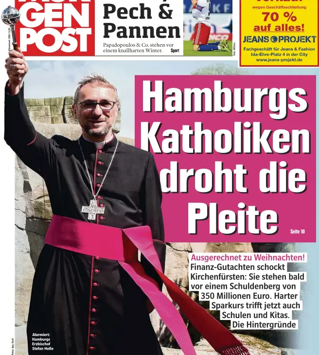  ??  ?? Alarmiert: Hamburgs Erzbischof Stefan Heße
