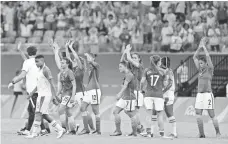  ??  ?? Brazil’s women’s team, leaving the field after beating South Africa on Tuesday, faces Australia in the quarterfin­als Friday.