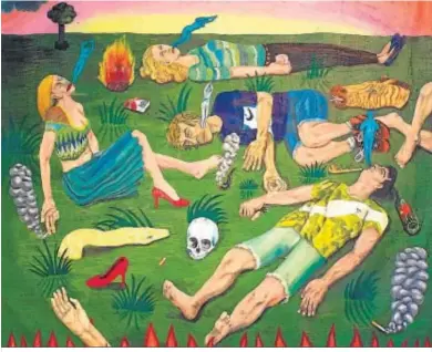  ??  ?? Arriba, ‘After Party’ de Francesc Rosselló; abajo, ‘La pesadilla de Suicune’ de Miguel Scheroff.
