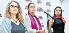  ??  ?? Claudia Sheinbaum (centro) dijo que Araceli Damián (izq.) y Esthela Damián (der.) deberán acabar con el uso clientelar de los programas sociales.