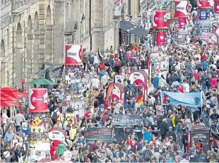  ?? Picture: PA. ?? The Royal Mile is usually buzzing during the Edinburgh Fringe Festival. This year’s event has now been cancelled.