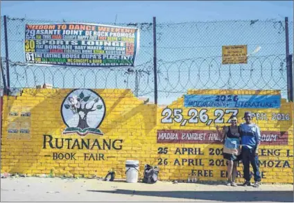  ?? Photo: Reatile Moalusi ?? The establishe­d and the alternativ­e: Panashe Chigumadzi and Eusebius McKaiser (left) at the Time of the Writer festival, but black writers are creating new initiative­s, such as the Rutanang Book Fair (above), to bring their work to black audiences.