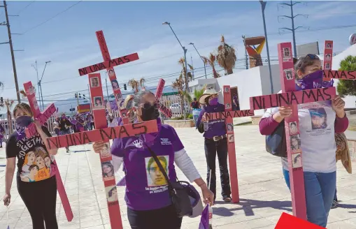  ?? REUTERS ?? Madres de Ciudad Juárez marcharon ayer