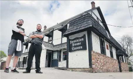  ?? PHOTOS: DAN JANISSE ?? Dominion House Tavern co-owners Jordan Tough, left, and Chris Mickle are marking the landmark west-end establishm­ent’s 140th anniversar­y on the May long weekend with an open house that includes $2.25 Bam Bam Burgers and a concert by Five Against One.