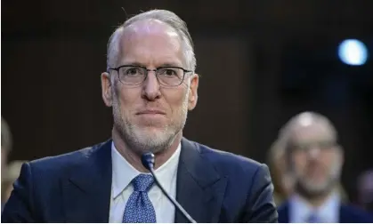  ?? Photograph: Bonnie Cash/UPI/Rex/Shuttersto­ck ?? Joe Berchtold, president of Live Nation, during a Senate judiciary committee hearing at the USCapitol on 24 January.