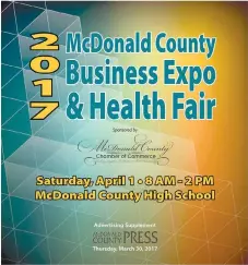  ??  ?? Today’s newspaper contains a special section devoted to Saturday’s McDonald County Business Expo and Health Fair.