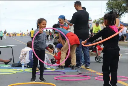  ?? Picture: Rory Williams ?? FREE TIME: Children at play during Open Streets Mitchells Plain.