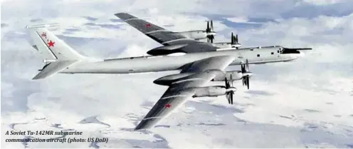  ??  ?? A Soviet Tu-142MR submarine communicat­ion aircraft (photo: US DoD)