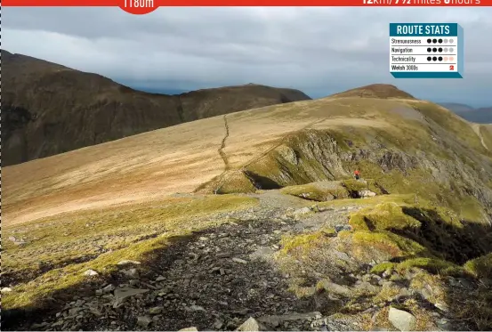  ??  ?? Heading to Y Garn from Foel-goch.