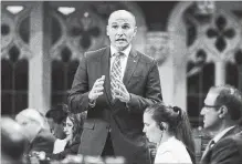  ?? JUSTIN TANG THE CANADIAN PRESS FILE PHOTO ?? Social Developmen­t Minister Jean-Yves Duclos, shown in the House of Commons last month, unveiled new rules on Monday that will give cities leeway to spend money on local initiative­s to help the homeless.