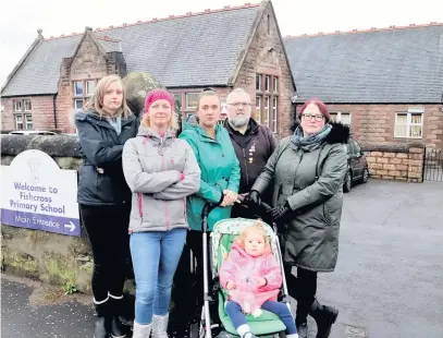  ??  ?? Devastated Parents at Fishcross Primary battling to save their schools