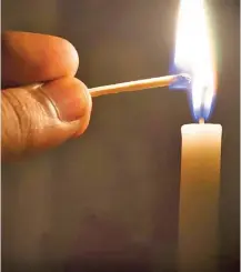  ?? ?? Keep flammable items, including curtains and holiday decoration­s, at least 3 feet away from your candles