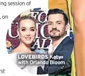  ?? ?? LOVEBIRDS Katy with Orlando Bloom