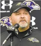  ?? KIM HAIRSTON/BALTIMORE SUN ?? Greg Roman was widely credited with helping to rejuvenate the Ravens’ running game in 2017 and this past season.