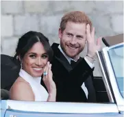  ?? STEVE PARSONS / WPA POOL / GETTY IMAGES FILES ?? Prince Harry and wife Meghan, who are expecting their first child in the spring, will leave Kensington Palace in London and relocate 32 kilometres away in Windsor.