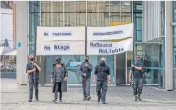  ?? Picture: Steve MacDougall. ?? Protesters outside Perth Concert Hall on Mill Street.