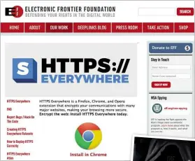  ??  ?? LEFT The HTTPS Everywhere initiative focuses on rewriting non-encrypted sites to HTTPS