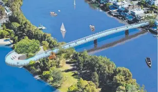  ??  ?? The ‘green bridge’ which will link the cultural precinct to Chevron Island.