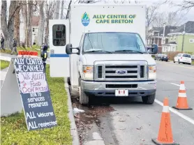  ?? ELIZABETH PATTERSON • CAPE BRETON POST ?? It could be described as help on wheels but on most weekdays, the Ally Centre of Cape Breton mobile clinic can be found in communitie­s throughout the Cape Breton Regional Municipali­ty, offering help to whoever needs it, from flu shots to food donations. On Monday, it was parked in Sydney’s north end.