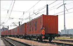  ?? SHAN YUQI / XINHUA ?? A China-Europe freight train enters Eurokombi Terminal in Hamburg, Germany, in May.