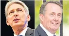  ??  ?? JOKERS Philip Hammond, Liam Fox